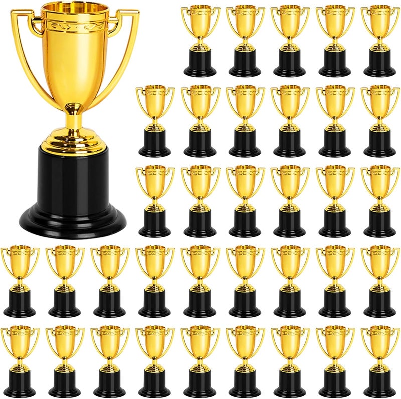 ZZYFGH Mini Trophies, 4 Inch Mini Gold Award Trophy Cup, Plastic Gold Award Trophy Cups, Golden Award Trophy Cups Set for Sports, Party Favors, Tournaments, Competitions - Image 1